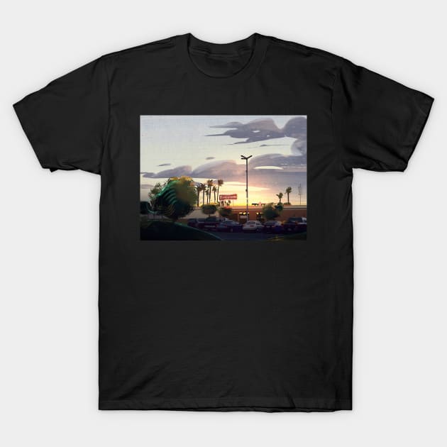 Carpark Sunset T-Shirt by Henry Wong